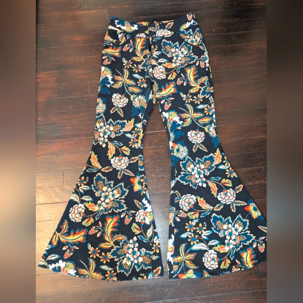 INC Floral Bell Bottom Pants 4